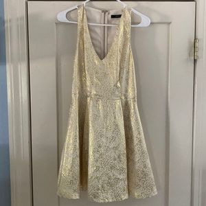 ark & co. gold and white dress